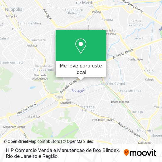 H P Comercio Venda e Manutencao de Box Blindex mapa