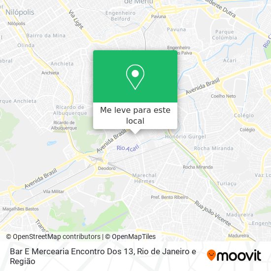 Bar E Mercearia Encontro Dos 13 mapa