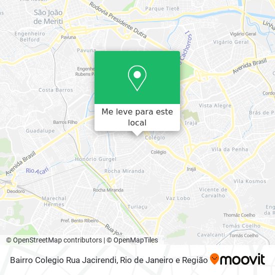 Bairro Colegio Rua Jacirendi mapa