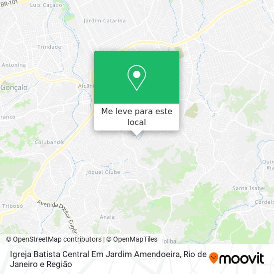 Igreja Batista Central Em Jardim Amendoeira mapa