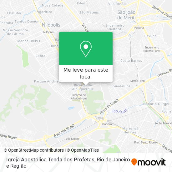 Igreja Apostólica Tenda dos Profétas mapa
