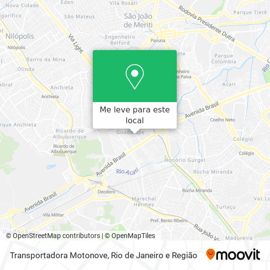 Transportadora Motonove mapa