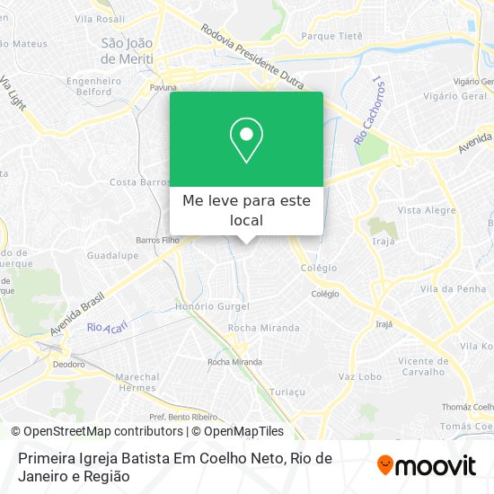 Primeira Igreja Batista Em Coelho Neto mapa