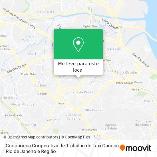 Cooparioca Cooperativa de Trabalho de Taxi Carioca mapa