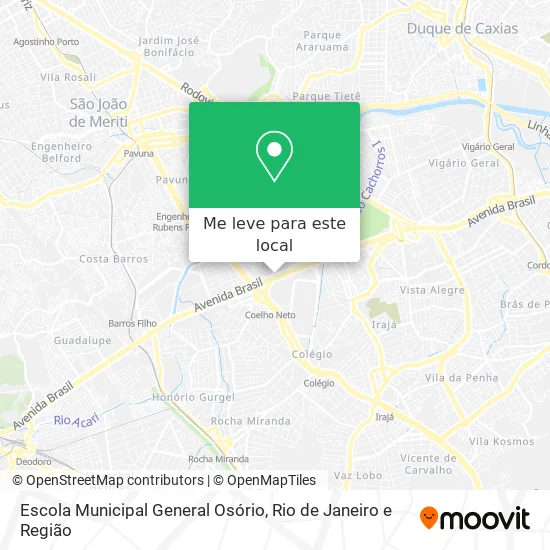 Escola Municipal General Osório mapa