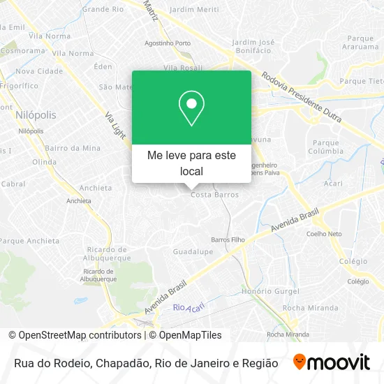 Rua do Rodeio, Chapadão mapa