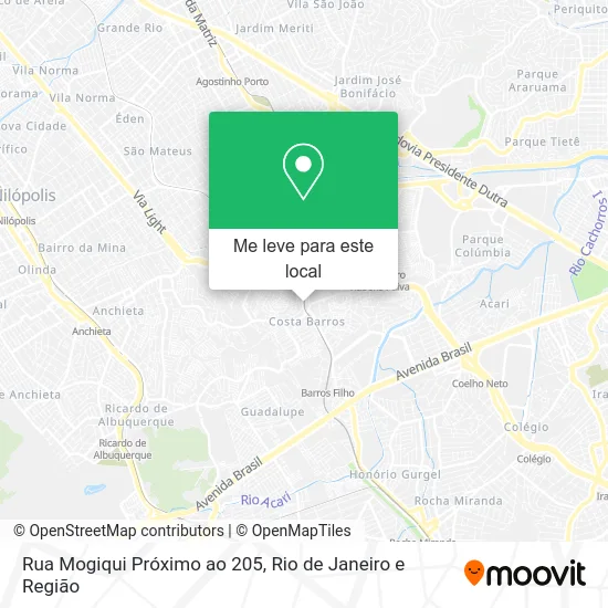 Rua Mogiqui Próximo ao 205 mapa