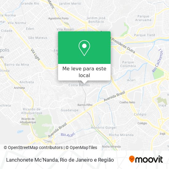 Lanchonete Mc'Nanda mapa