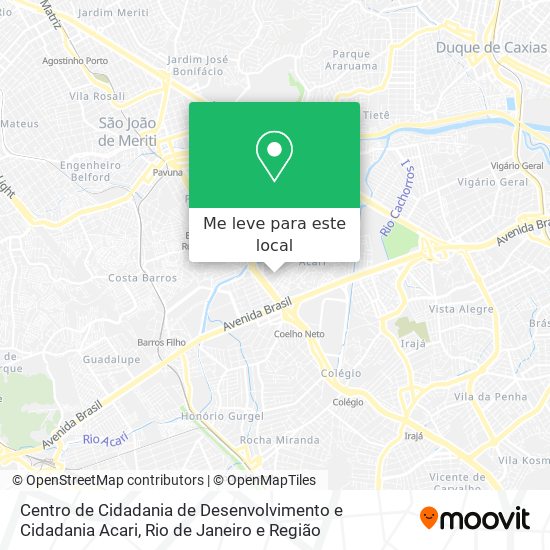 Centro de Cidadania de Desenvolvimento e Cidadania Acari mapa