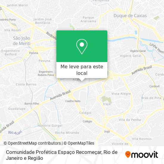Comunidade Profética Espaço Recomeçar mapa