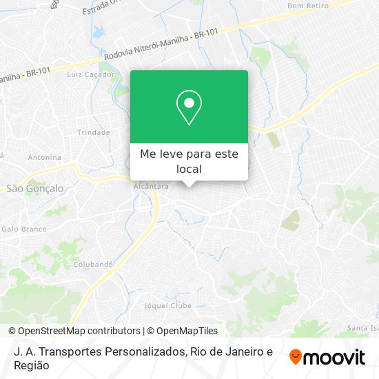 J. A. Transportes Personalizados mapa