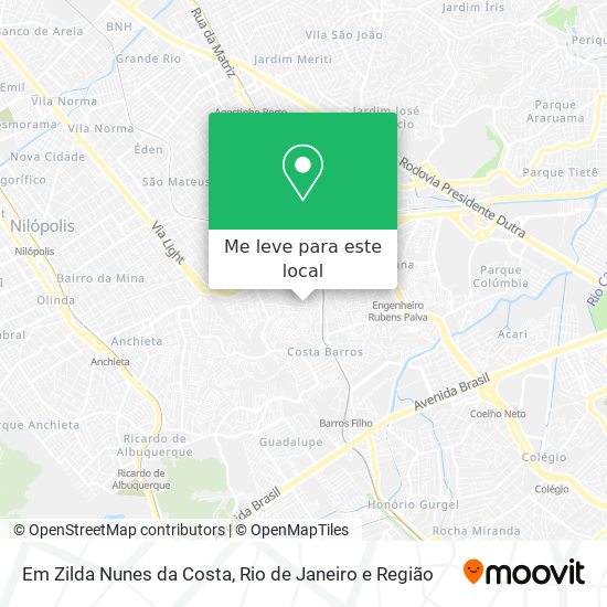 Em Zilda Nunes da Costa mapa