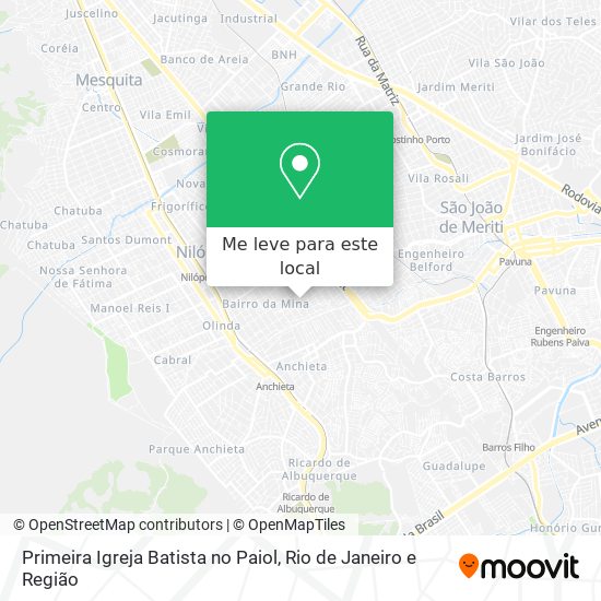 Primeira Igreja Batista no Paiol mapa