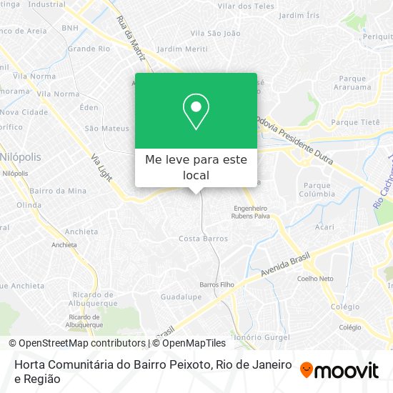 Horta Comunitária do Bairro Peixoto mapa