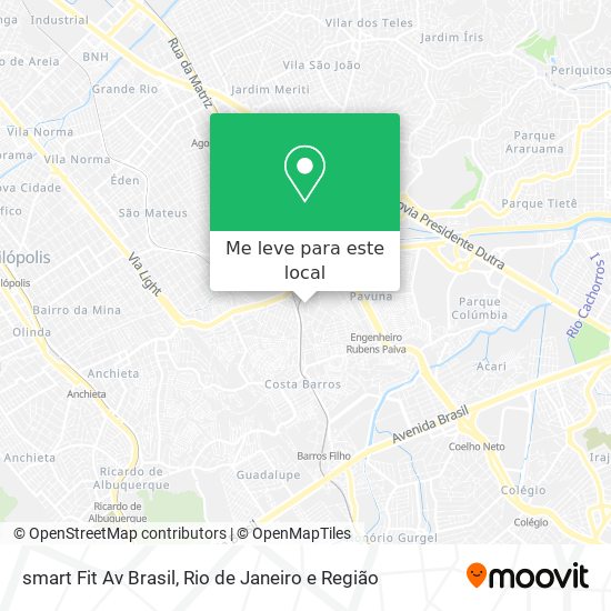 smart Fit Av Brasil mapa