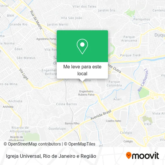 Igreja Universal mapa