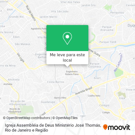 Igreja Assembléia de Deus Ministério José Thomás mapa