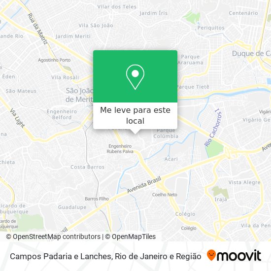 Campos Padaria e Lanches mapa