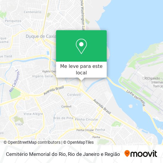 Cemitério Memorial do Rio mapa