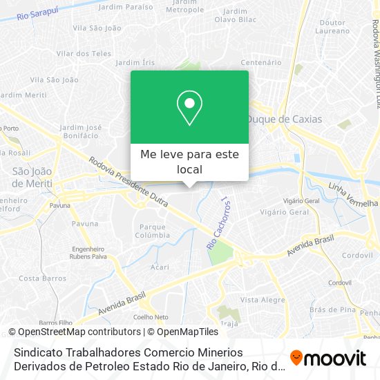 Sindicato Trabalhadores Comercio Minerios Derivados de Petroleo Estado Rio de Janeiro mapa