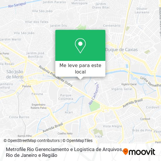 Metrofile Rio Gerenciamento e Logistica de Arquivos mapa