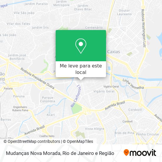 Mudanças Nova Morada mapa