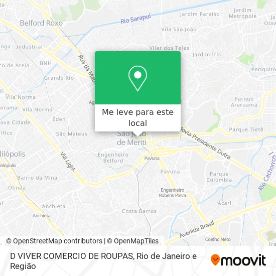 D VIVER COMERCIO DE ROUPAS mapa