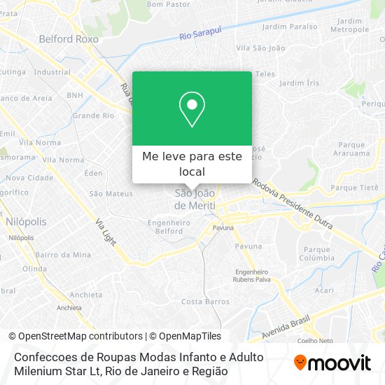 Confeccoes de Roupas Modas Infanto e Adulto Milenium Star Lt mapa