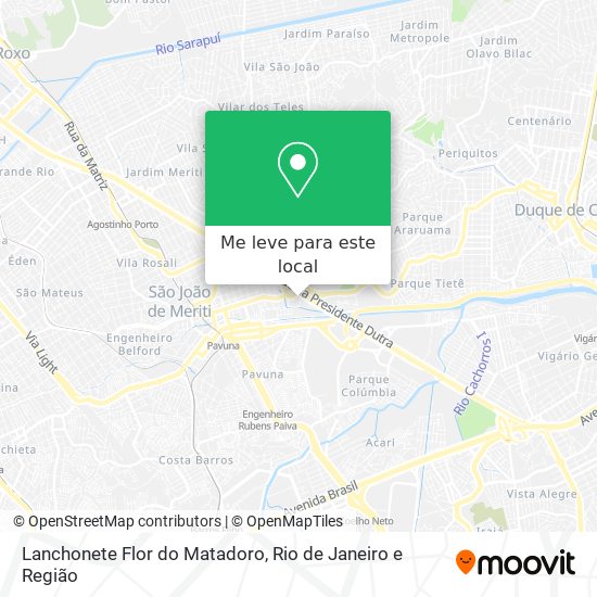 Lanchonete Flor do Matadoro mapa