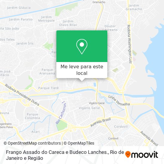 Frango Assado do Careca e Budeco Lanches. mapa