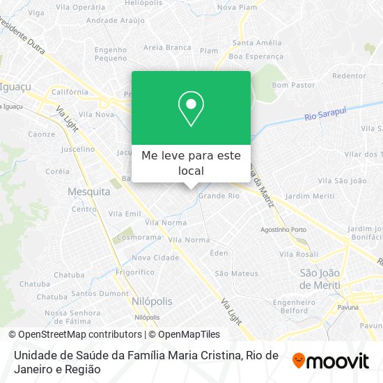 Unidade de Saúde da Família Maria Cristina mapa