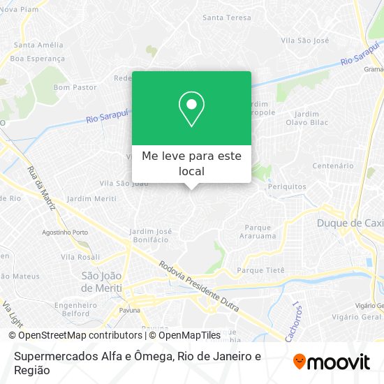 Supermercados Alfa e Ômega mapa