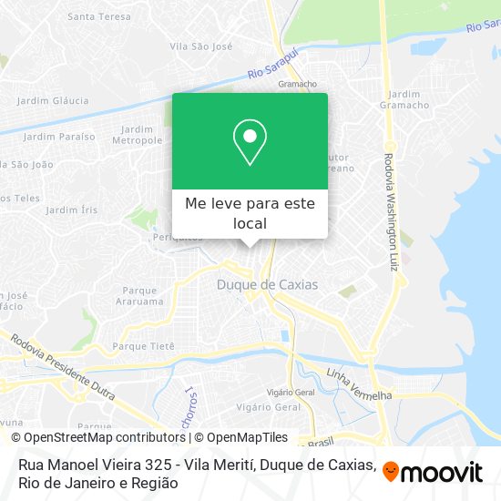 Rua Manoel Vieira 325 - Vila Merití, Duque de Caxias mapa