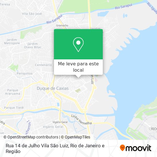 Rua 14 de Julho Vila São Luiz mapa