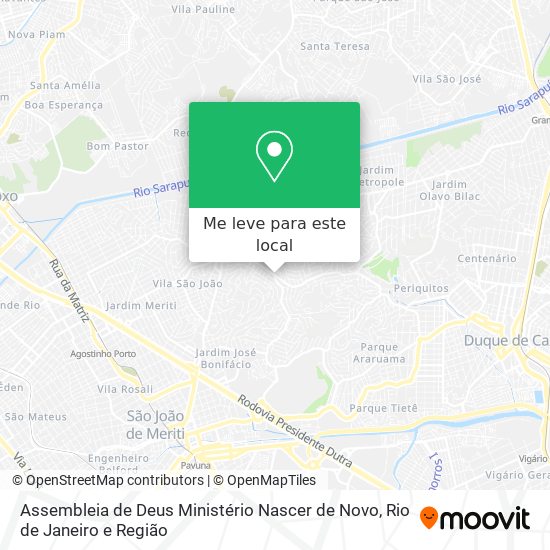 Assembleia de Deus Ministério Nascer de Novo mapa