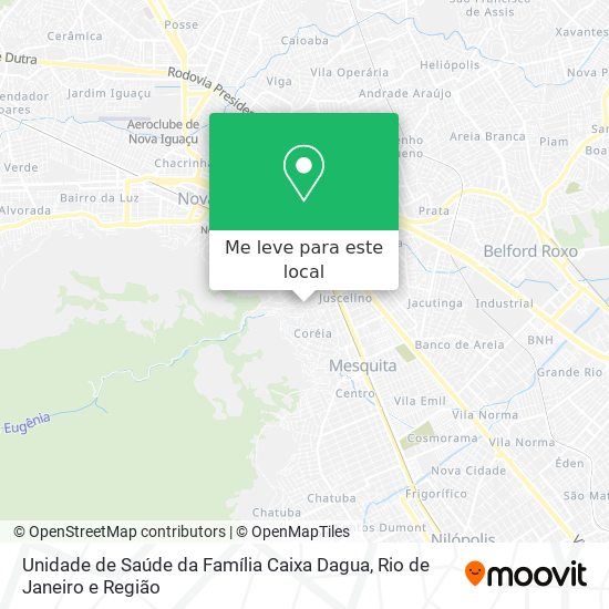 Unidade de Saúde da Família Caixa Dagua mapa