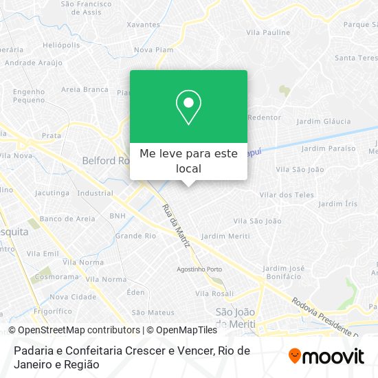 Padaria e Confeitaria Crescer e Vencer mapa