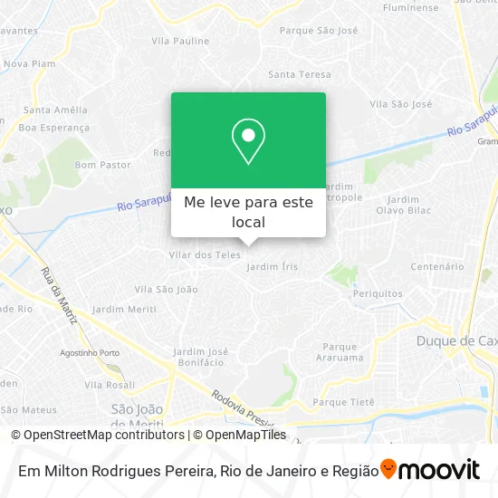 Em Milton Rodrigues Pereira mapa