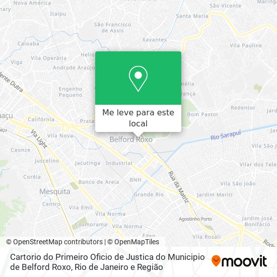 Cartorio do Primeiro Oficio de Justica do Municipio de Belford Roxo mapa