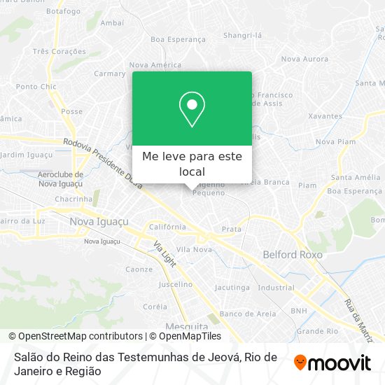 Salão do Reino das Testemunhas de Jeová mapa