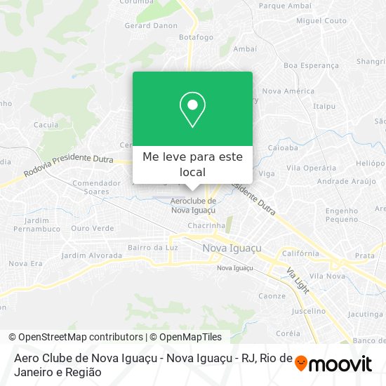 Aero Clube de Nova Iguaçu - Nova Iguaçu - RJ mapa