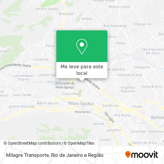 Milagre Transporte mapa