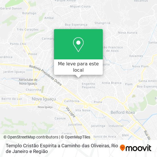Templo Cristão Espírita a Caminho das Oliveiras mapa