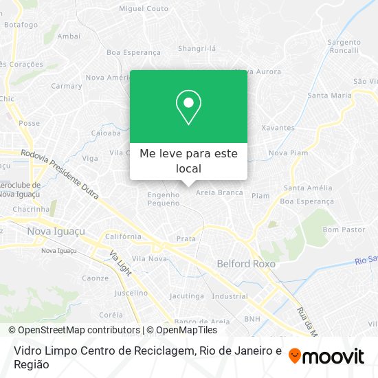 Vidro Limpo Centro de Reciclagem mapa