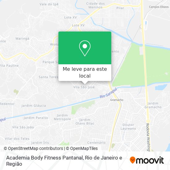 Academia Body Fitness Pantanal mapa