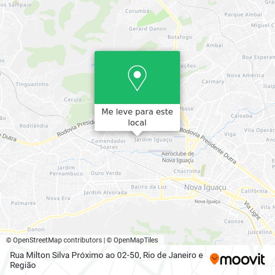 Rua Milton Silva Próximo ao 02-50 mapa