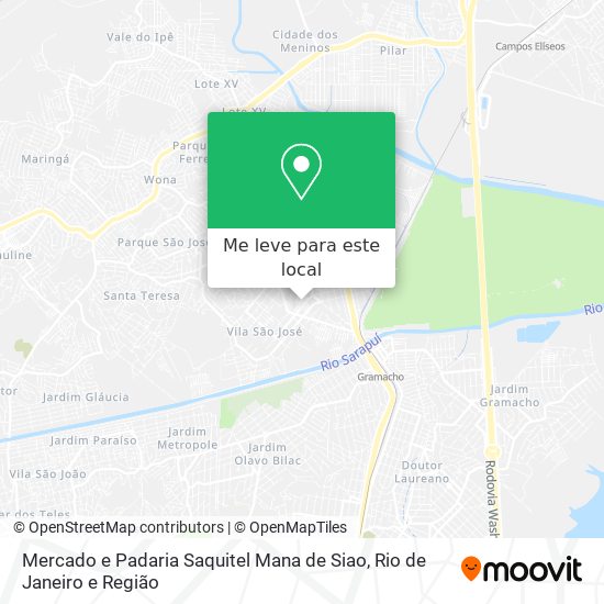 Mercado e Padaria Saquitel Mana de Siao mapa