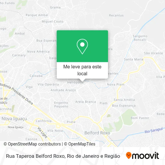 Rua Taperoa Belford Roxo mapa