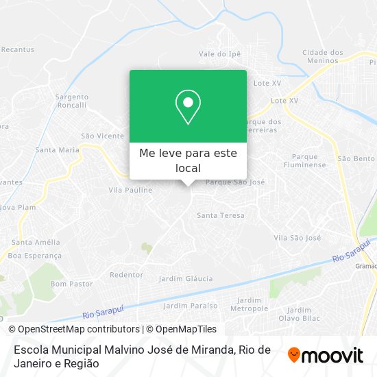 Escola Municipal Malvino José de Miranda mapa