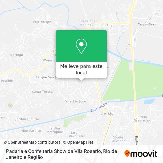 Padaria e Confeitaria Show da Vila Rosario mapa